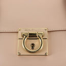 Salvatore Ferragamo Gancini Shoulder Bag Leather Pink Gold Auth 145992-14