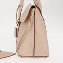 Salvatore Ferragamo Gancini Shoulder Bag Leather Pink Gold Auth 145992-4