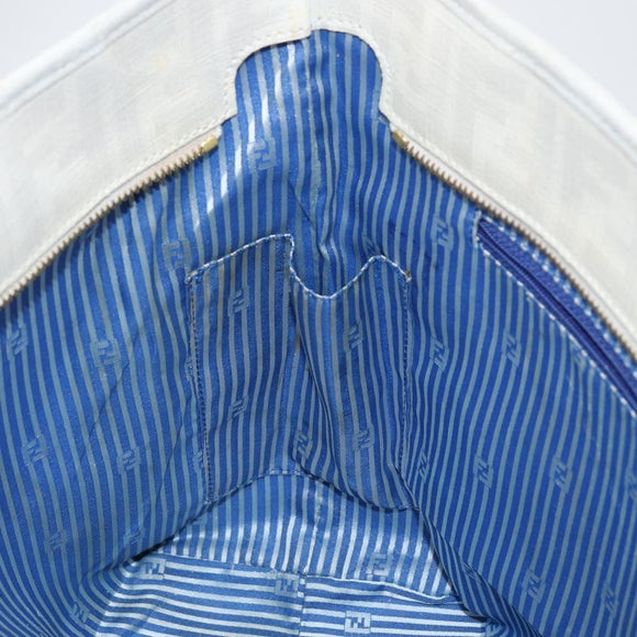 FENDI Zucca Canvas Tote Bag PVC Ivory Gold Auth 145993