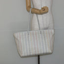 FENDI Zucca Canvas Tote Bag PVC Ivory Gold Auth 145993-21