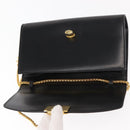 BALLY Chain Shoulder Bag Leather Black Gold Auth 145994-10