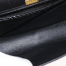 BALLY Chain Shoulder Bag Leather Black Gold Auth 145994-11