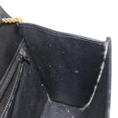 BALLY Chain Shoulder Bag Leather Black Gold Auth 145994-19