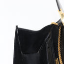 BALLY Chain Shoulder Bag Leather Black Gold Auth 145994-20