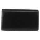 BALLY Chain Shoulder Bag Leather Black Gold Auth 145994-2