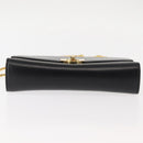 BALLY Chain Shoulder Bag Leather Black Gold Auth 145994-5