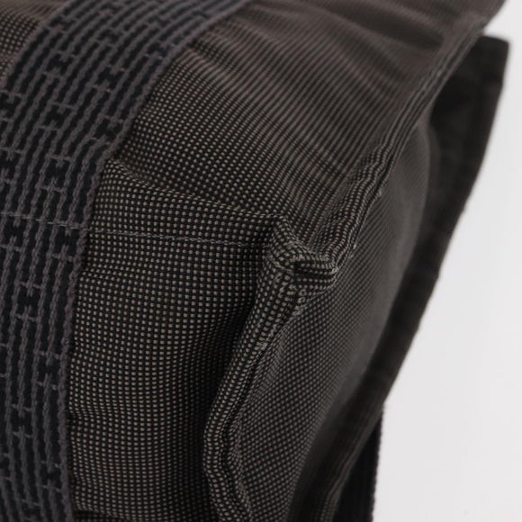 HERMES Her Line Backpack Canvas Gray Silver Auth 145996