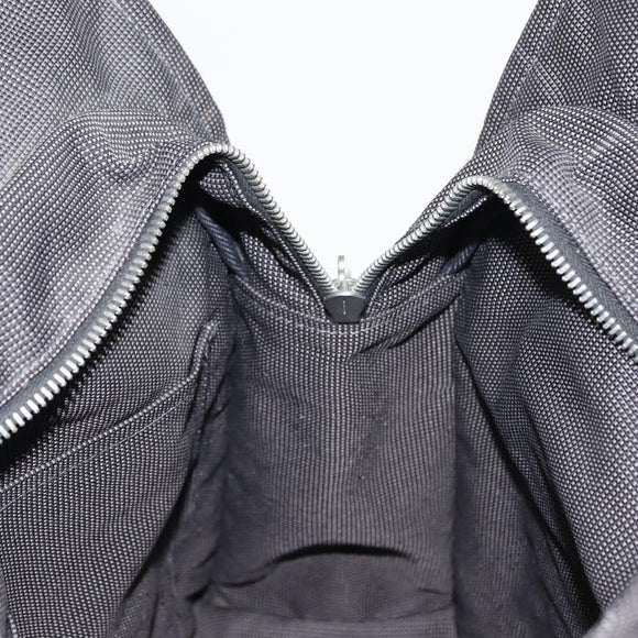 HERMES Her Line Backpack Canvas Gray Silver Auth 145996