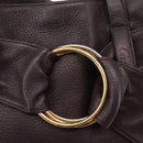 CARTIER Trinity Tote Bag Leer Bruin Goud Auth 145998-17