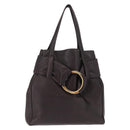 CARTIER Trinity Tote Bag Leer Bruin Goud Auth 145998-1
