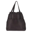 CARTIER Trinity Tote Bag Leer Bruin Goud Auth 145998-2