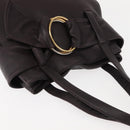 CARTIER Trinity Tote Bag Leer Bruin Goud Auth 145998-6
