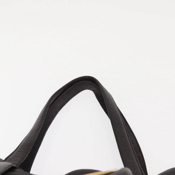 CARTIER Trinity Tote Bag Leer Bruin Goud Auth 145998
