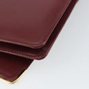 CARTIER Shoulder Bag Leather Bordeaux Gold Auth 145999-16
