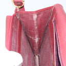 CARTIER Shoulder Bag Leather Bordeaux Gold Auth 145999-20