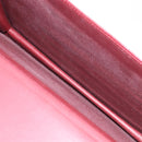 CARTIER Shoulder Bag Leather Bordeaux Gold Auth 145999-22