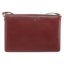 CARTIER Shoulder Bag Leather Bordeaux Gold Auth 145999-2