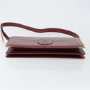 CARTIER Shoulder Bag Leather Bordeaux Gold Auth 145999-5