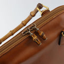 GUCCI Bamboo Hand Bag Leather Brown Gold 000 1274 0290 Auth 146002-17
