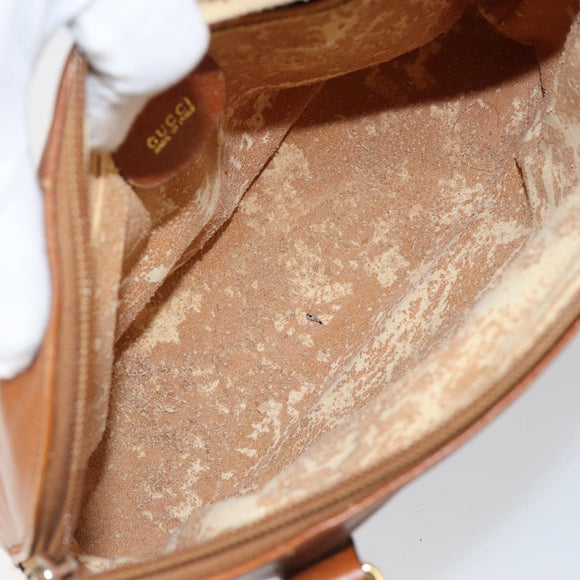 GUCCI Bamboo Hand Bag Leather Brown Gold 000 1274 0290 Auth 146002