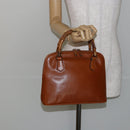 GUCCI Bamboo Hand Bag Leather Brown Gold 000 1274 0290 Auth 146002-21