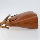 GUCCI Bamboo Hand Bag Leather Brown Gold 000 1274 0290 Auth 146002-4