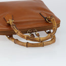 GUCCI Bamboo Hand Bag Leather Brown Gold 000 1274 0290 Auth 146002-7