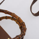 GUCCI Bamboo Hand Bag Leather 2way Brown Gold 000 122 0316 Auth 146003-15