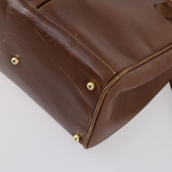 GUCCI Bamboo Hand Bag Leather 2way Brown Gold 000 122 0316 Auth 146003