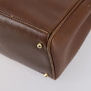 GUCCI Bamboo Hand Bag Leather 2way Brown Gold 000 122 0316 Auth 146003-17