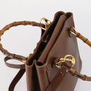 GUCCI Bamboo Hand Bag Leather 2way Brown Gold 000 122 0316 Auth 146003-6