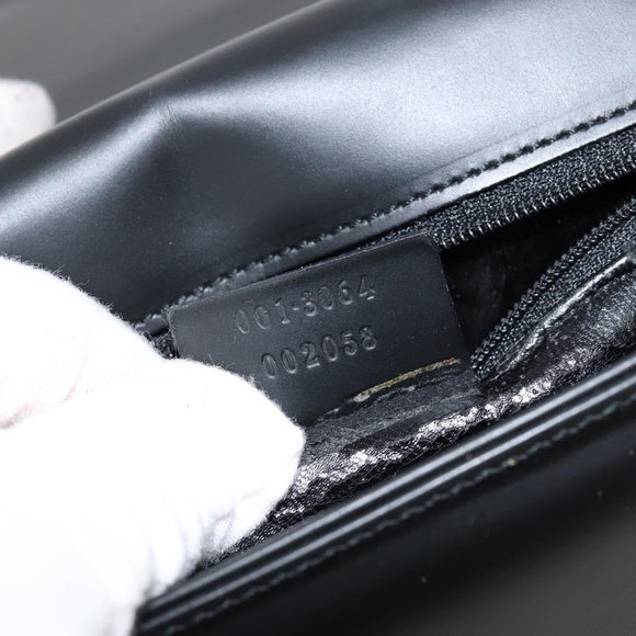 GUCCI Shoulder Bag Leather Black Silver 001 3064 Auth 146004