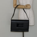 GUCCI Shoulder Bag Leather Black Silver 001 3064 Auth 146004-22