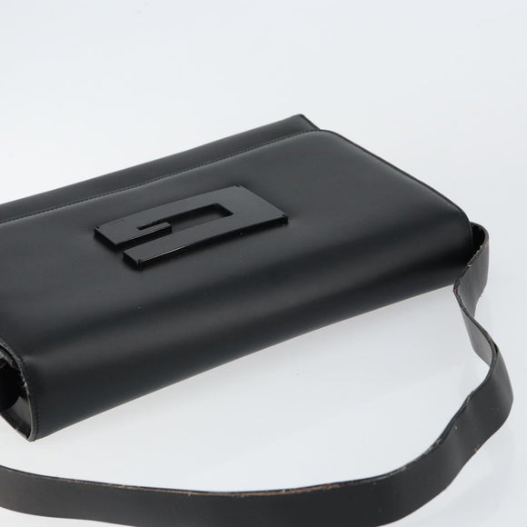 GUCCI Shoulder Bag Leather Black Silver 001 3064 Auth 146004