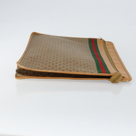 GUCCI Micro GG Supreme Web Sherry Line Bag PVC Beige 017 115 4126 Auth 146005