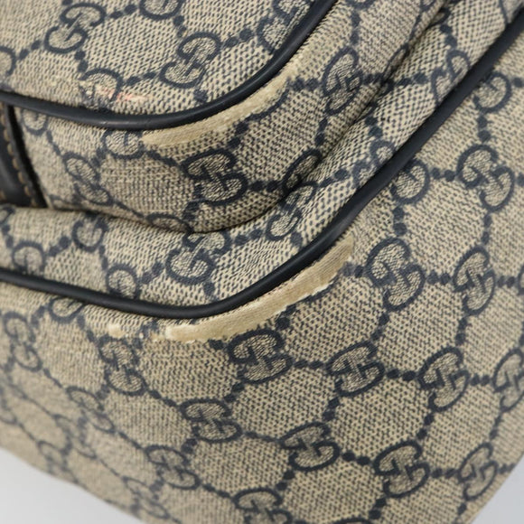 GUCCI GG Supreme Shoulder Bag PVC Navy Gold 246881 Auth 146007