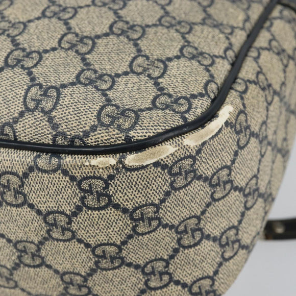 GUCCI GG Supreme Shoulder Bag PVC Navy Gold 246881 Auth 146007