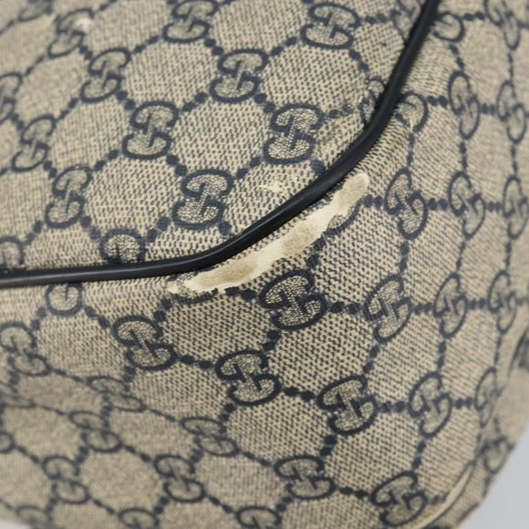 GUCCI GG Supreme Shoulder Bag PVC Navy Gold 246881 Auth 146007
