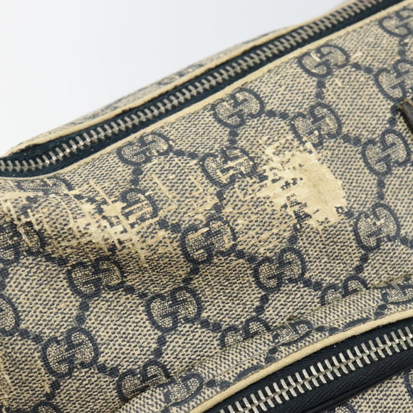 GUCCI GG Supreme Shoulder Bag PVC Navy Gold 246881 Auth 146007