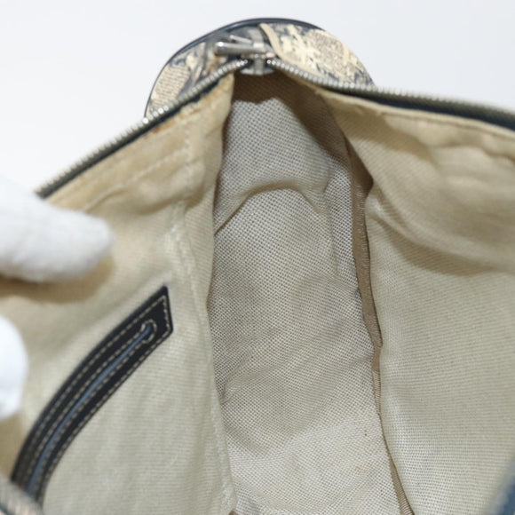 GUCCI GG Supreme Shoulder Bag PVC Navy Gold 246881 Auth 146007