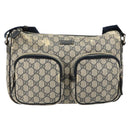 GUCCI GG Supreme Shoulder Bag PVC Navy Gold 246881 Auth 146007-13