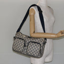 GUCCI GG Supreme Shoulder Bag PVC Navy Gold 246881 Auth 146007-24
