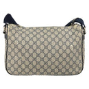GUCCI GG Supreme Shoulder Bag PVC Navy Gold 246881 Auth 146007-2