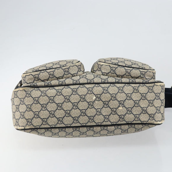 GUCCI GG Supreme Shoulder Bag PVC Navy Gold 246881 Auth 146007