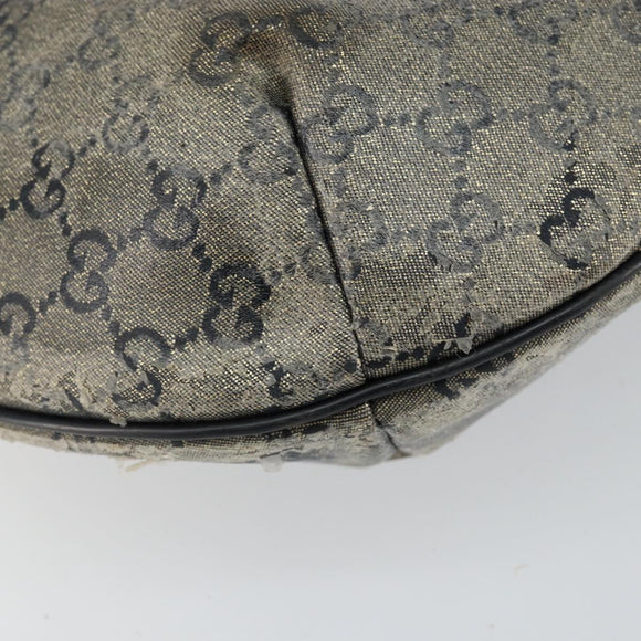 GUCCI GG Crystal Shoulder Bag Coated Canvas Navy Gold 181092 Auth 146008