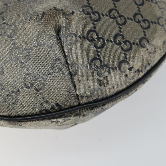 GUCCI GG Crystal Shoulder Bag Coated Canvas Navy Gold 181092 Auth 146008