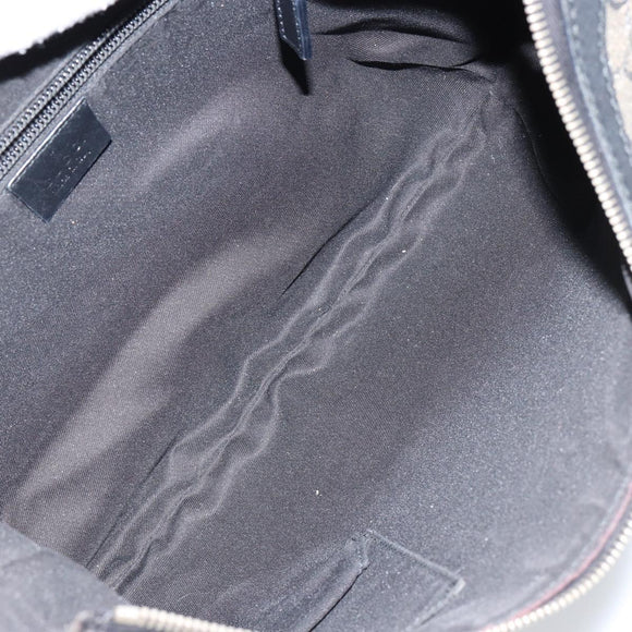 GUCCI GG Crystal Shoulder Bag Coated Canvas Navy Gold 181092 Auth 146008