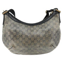 GUCCI GG Crystal Shoulder Bag Coated Canvas Navy Gold 181092 Auth 146008-2