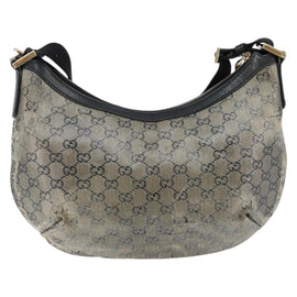 GUCCI GG Crystal Shoulder Bag Coated Canvas Navy Gold 181092 Auth 146008 - 0