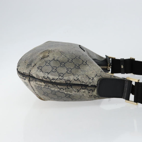 GUCCI GG Crystal Shoulder Bag Coated Canvas Navy Gold 181092 Auth 146008